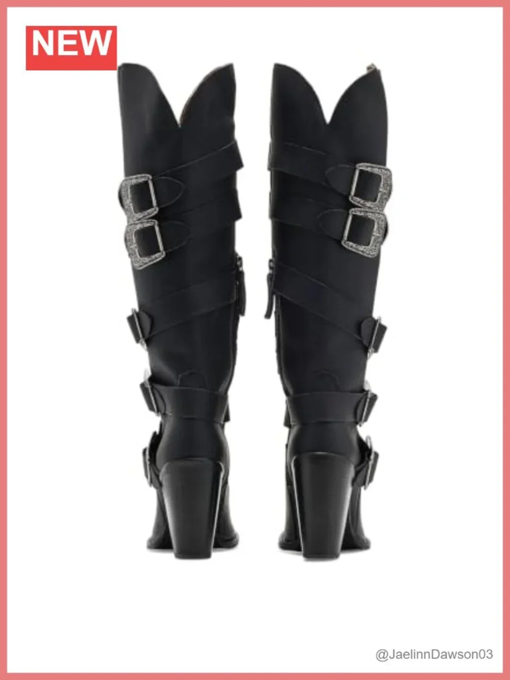 Over the Knee High Leather Snip Toe Boots Heels Zip Casual